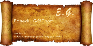 Ecsedy Gábor névjegykártya