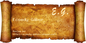 Ecsedy Gábor névjegykártya