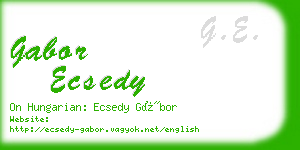 gabor ecsedy business card